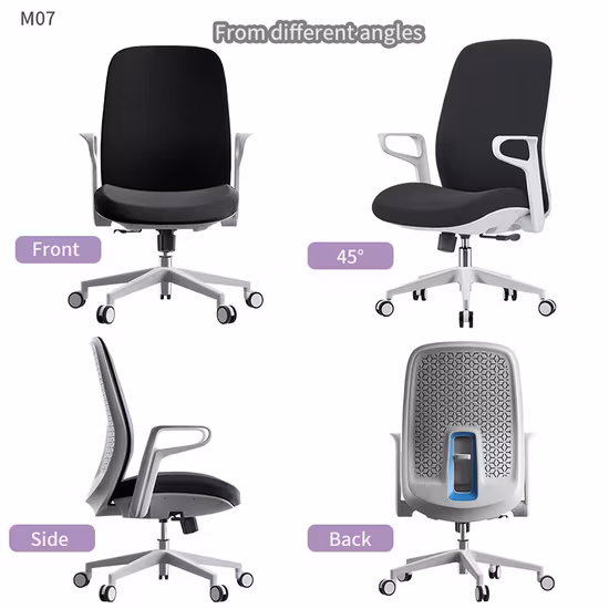 Beispiel für eine individuelle Gestaltung mit mittlerer Rückenlehne, moderne, ergonomische Bürostühle, Mesh-Arbeitsstühle für Büromitarbeiter, PC-Drehgelenk, Gaming, verstellbare Armlehnen, Bürostuhlmöbel