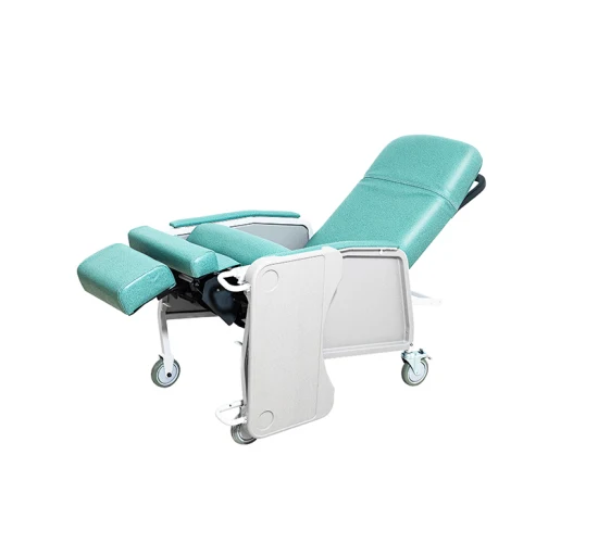 Mobiler medizinischer Phlebotomie-Liegestuhl in Krankenhausqualität mit Rollen für das Patientenzimmer